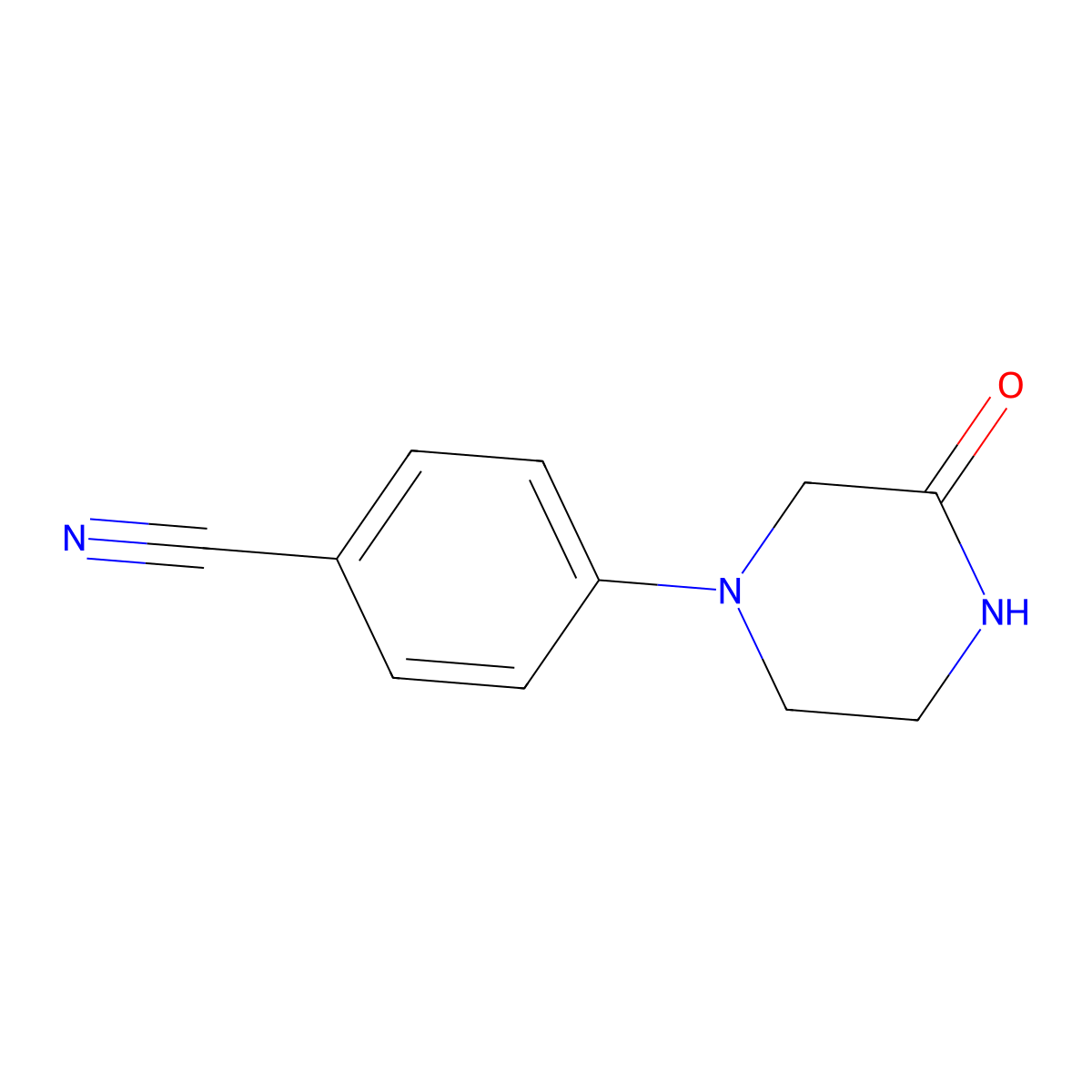 4-(3-Oxopiperazin-1-yl)benzonitrile molecular structure, CAS 1019601-14-9