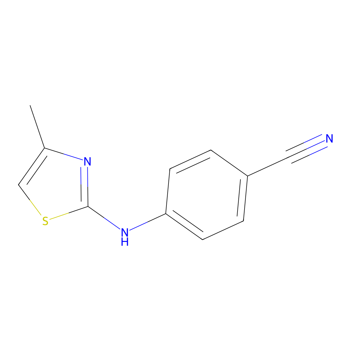 4-[(4-Methyl-1,3-thiazol-2-yl)amino]benzonitrile molecular structure, CAS 1019601-20-7