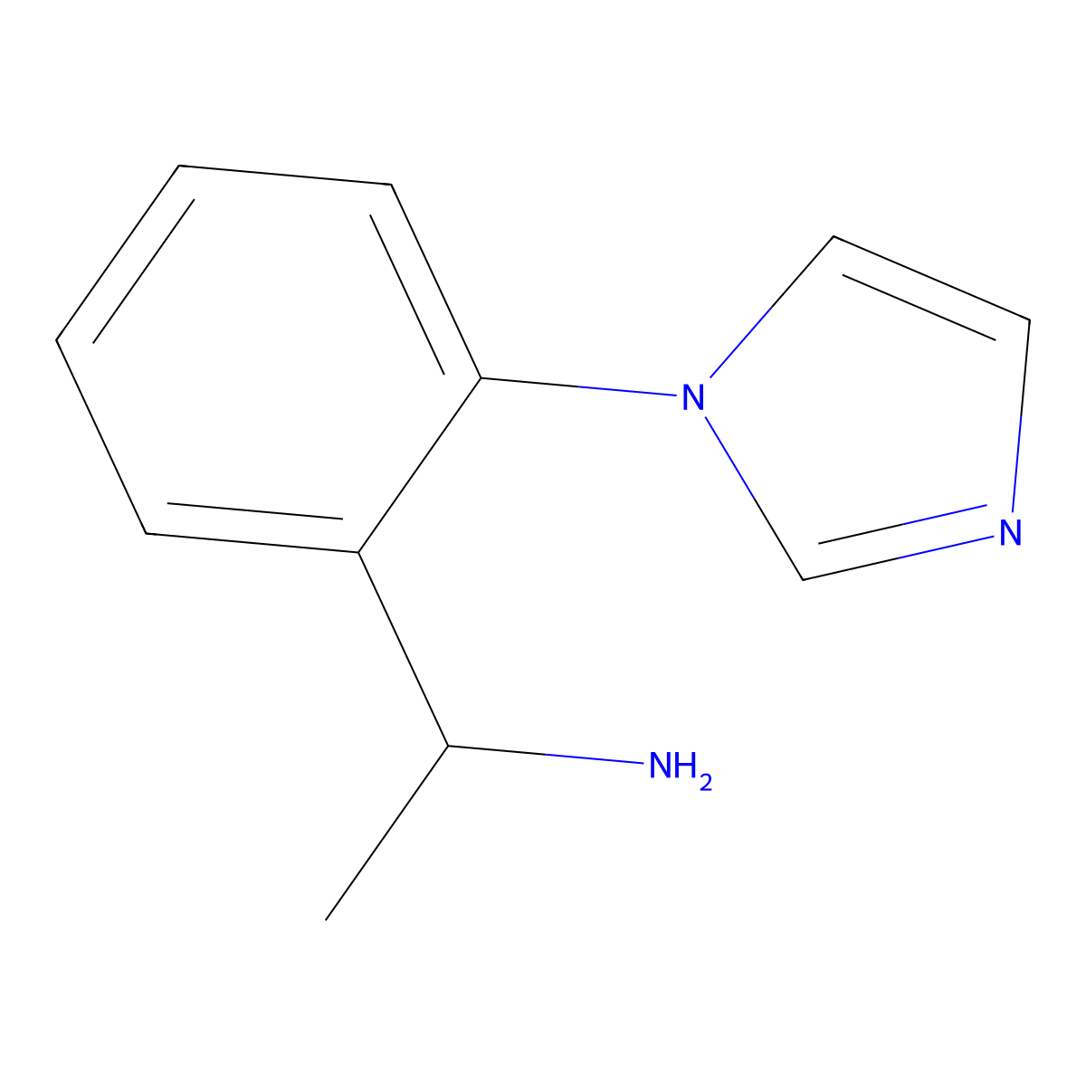 1-[2-(1H-imidazol-1-yl)phenyl]ethan-1-amine molecular structure, CAS 1019602-28-8