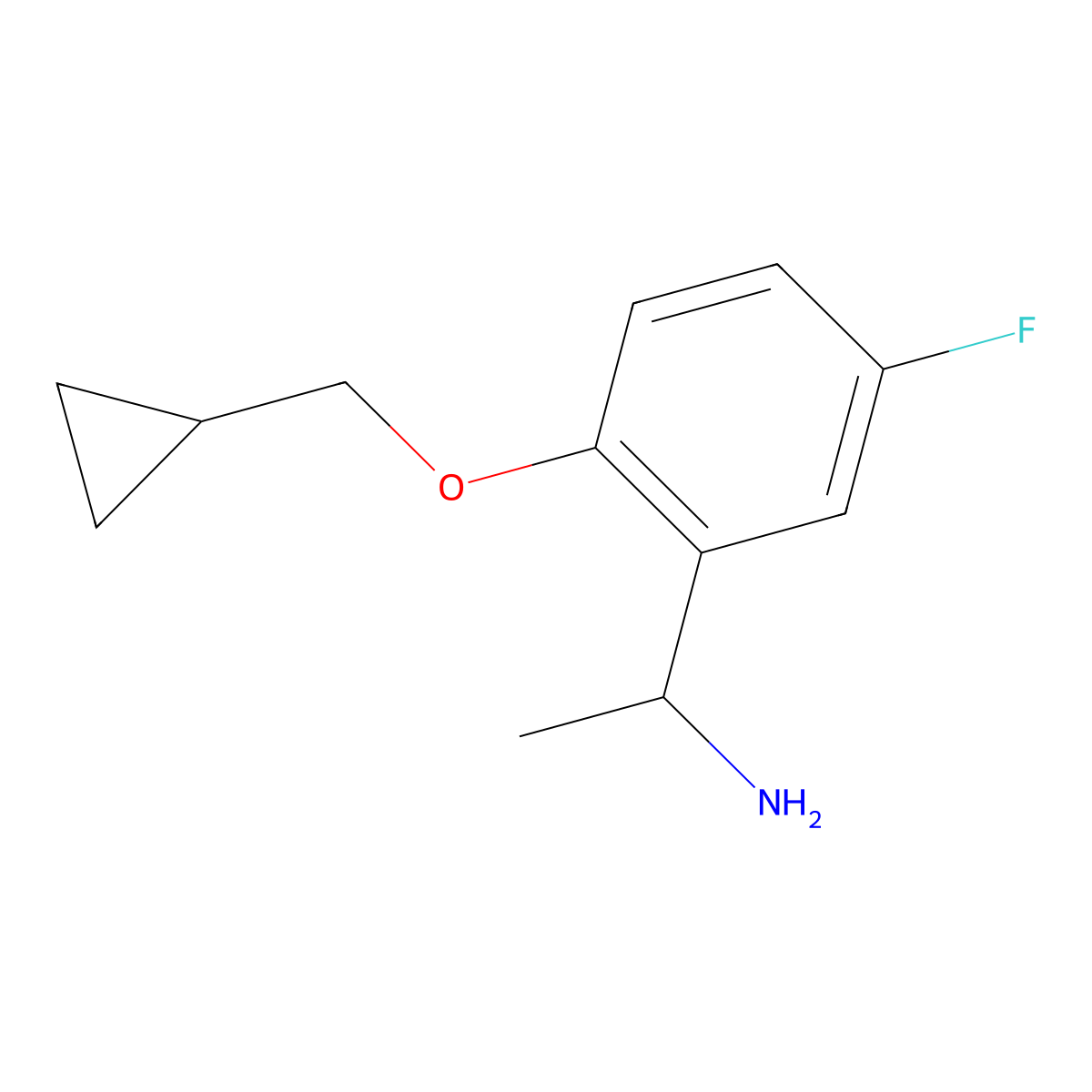 1-(2-Cyclopropylmethoxy-5-fluoro-phenyl)-ethylamine molecular structure, CAS 1019602-64-2