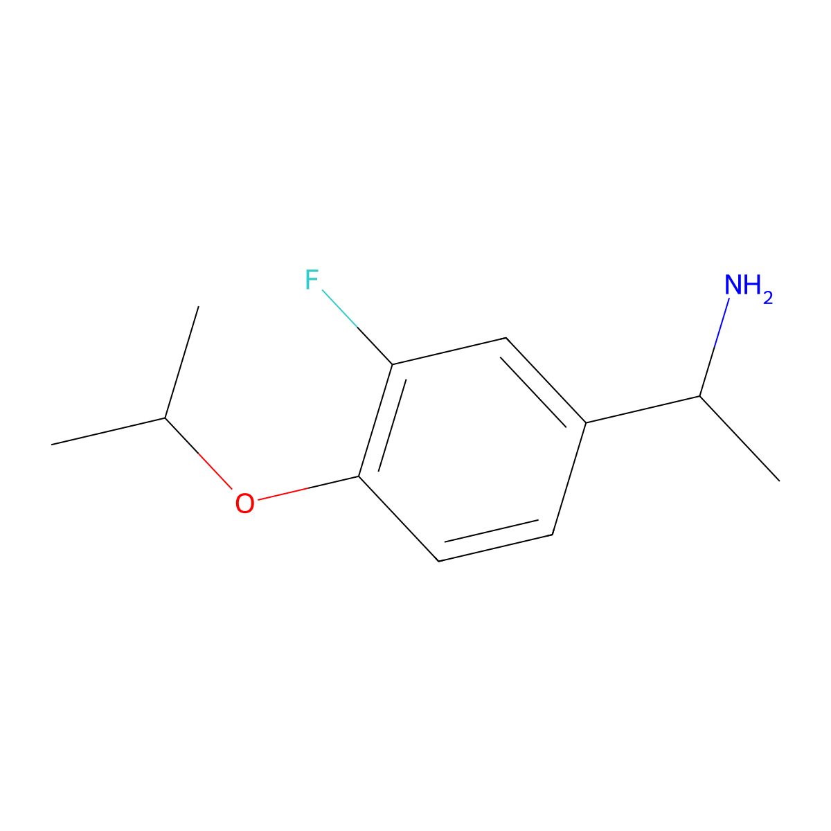 1-[3-Fluoro-4-(propan-2-yloxy)phenyl]ethan-1-amine molecular structure, CAS 1019603-18-9