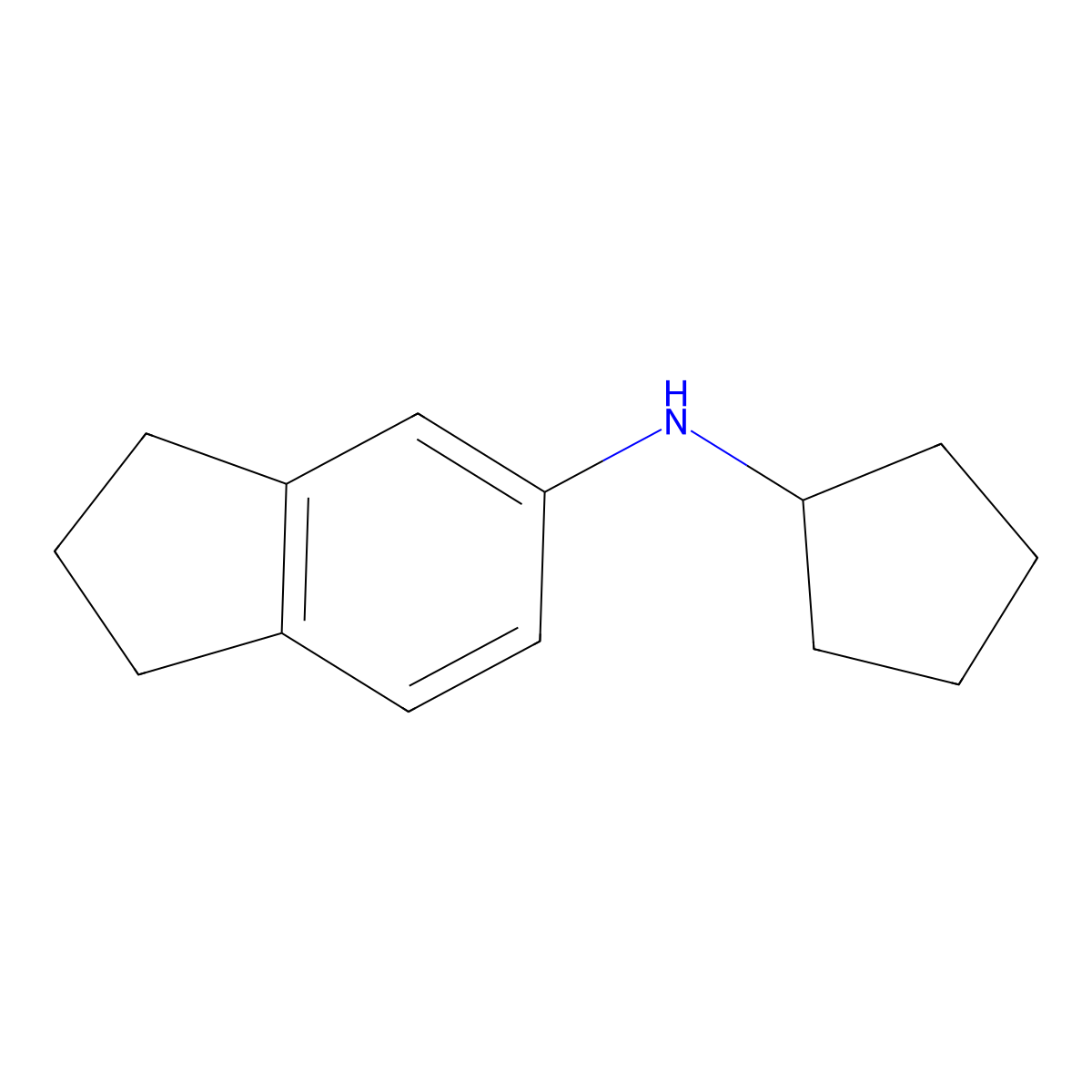 N-cyclopentyl-2,3-dihydro-1H-inden-5-amine molecular structure, CAS 1019603-20-3