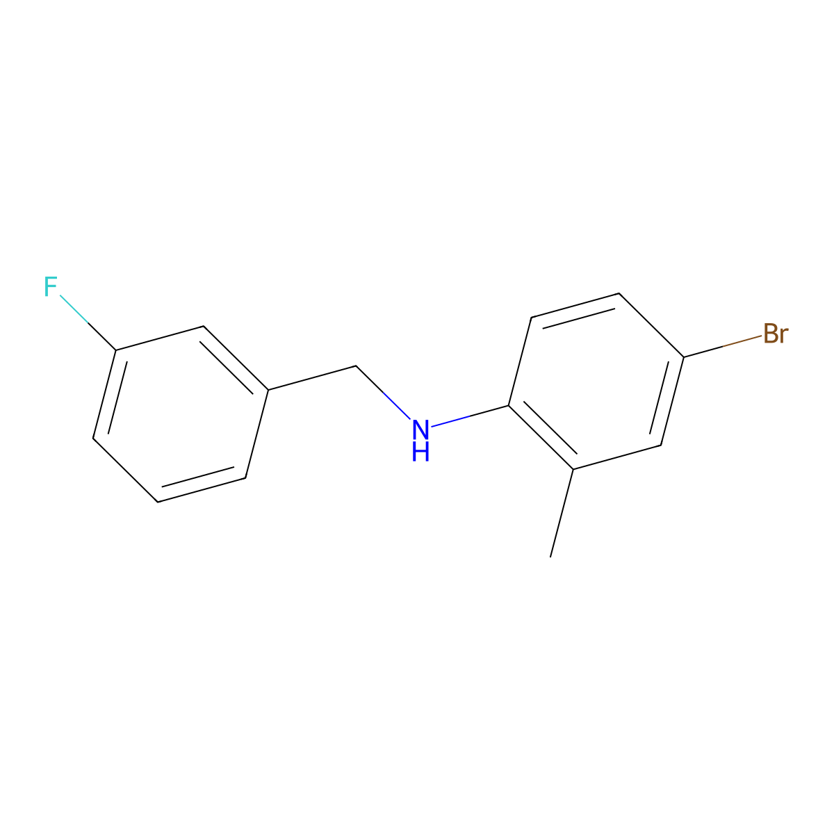 4-Bromo-N-(3-fluorobenzyl)-2-methylaniline molecular structure, CAS 1019603-22-5