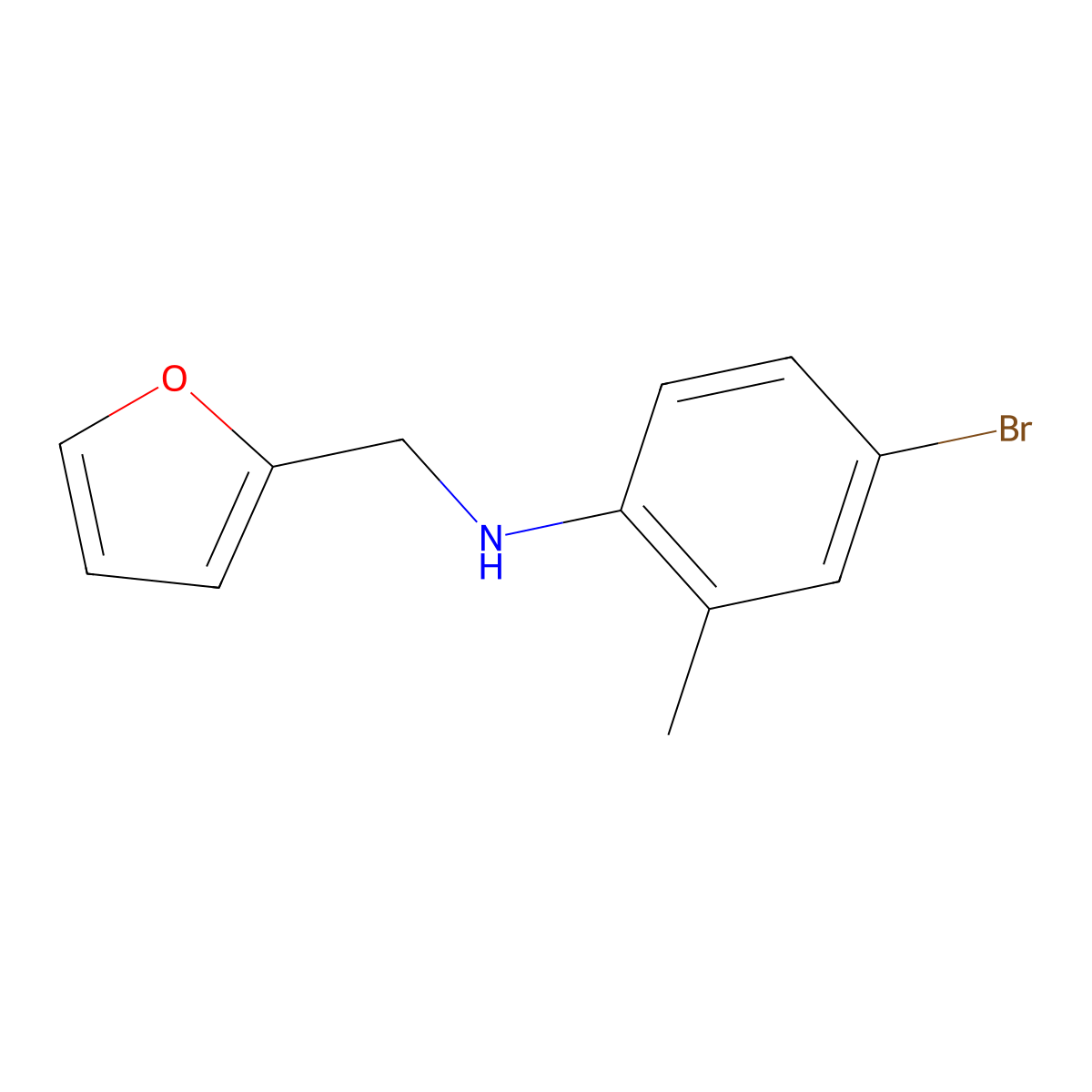 4-bromo-N-(furan-2-ylmethyl)-2-methylaniline molecular structure, CAS 1019603-31-6