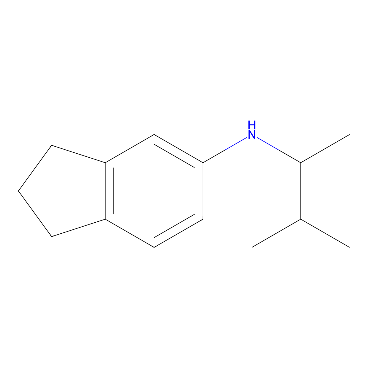 N-(3-methylbutan-2-yl)-2,3-dihydro-1H-inden-5-amine molecular structure, CAS 1019603-42-9