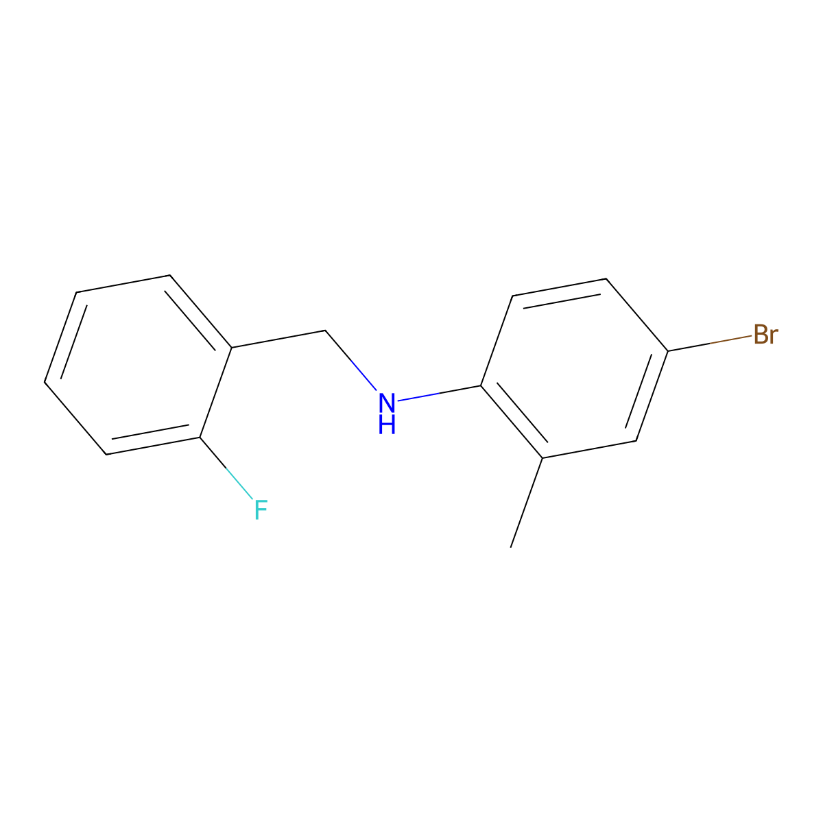4-Bromo-N-(2-fluorobenzyl)-2-methylaniline molecular structure, CAS 1019603-65-6