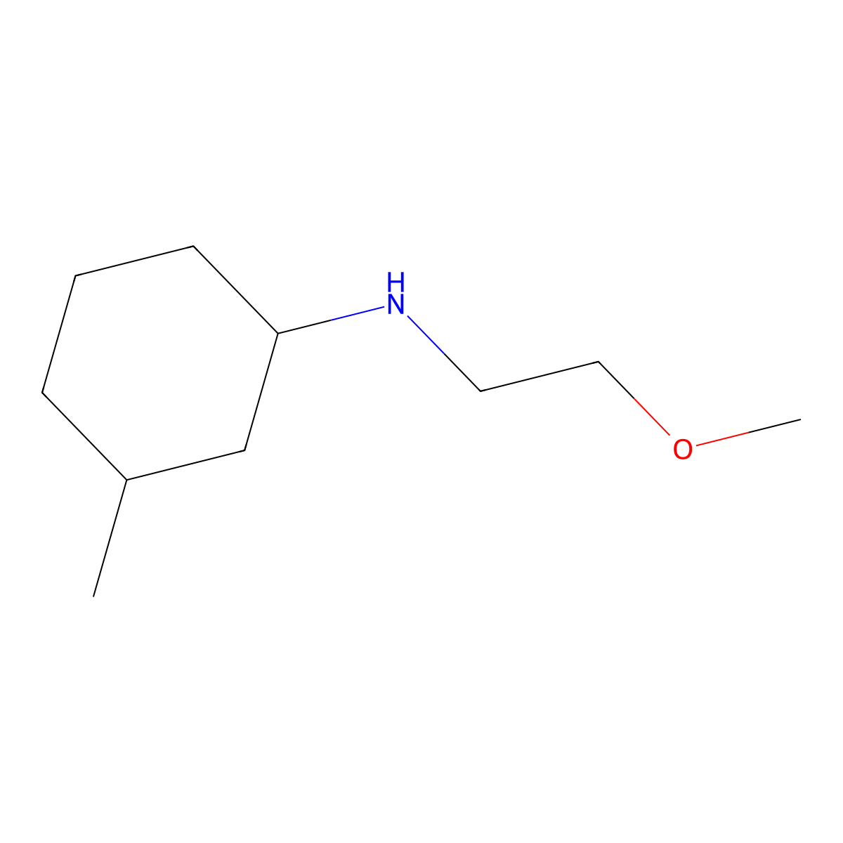 N-(2-methoxyethyl)-3-methylcyclohexan-1-amine molecular structure, CAS 1019603-70-3