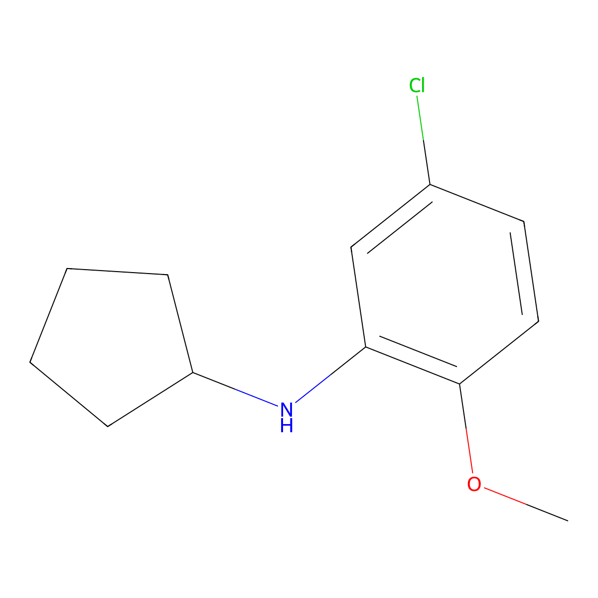 5-chloro-N-cyclopentyl-2-methoxyaniline molecular structure, CAS 1019603-75-8