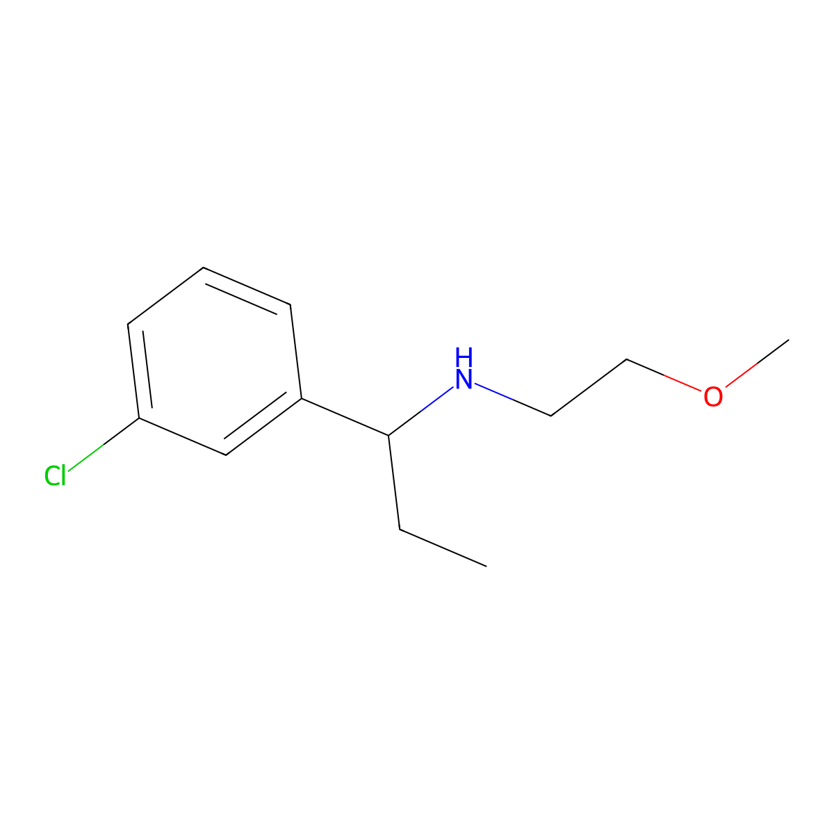 [1-(3-Chlorophenyl)propyl](2-methoxyethyl)amine molecular structure, CAS 1019604-09-1