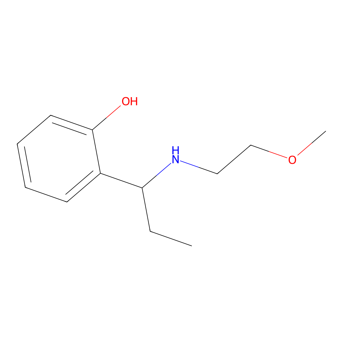 2-{1-[(2-Methoxyethyl)amino]propyl}phenol molecular structure, CAS 1019604-39-7