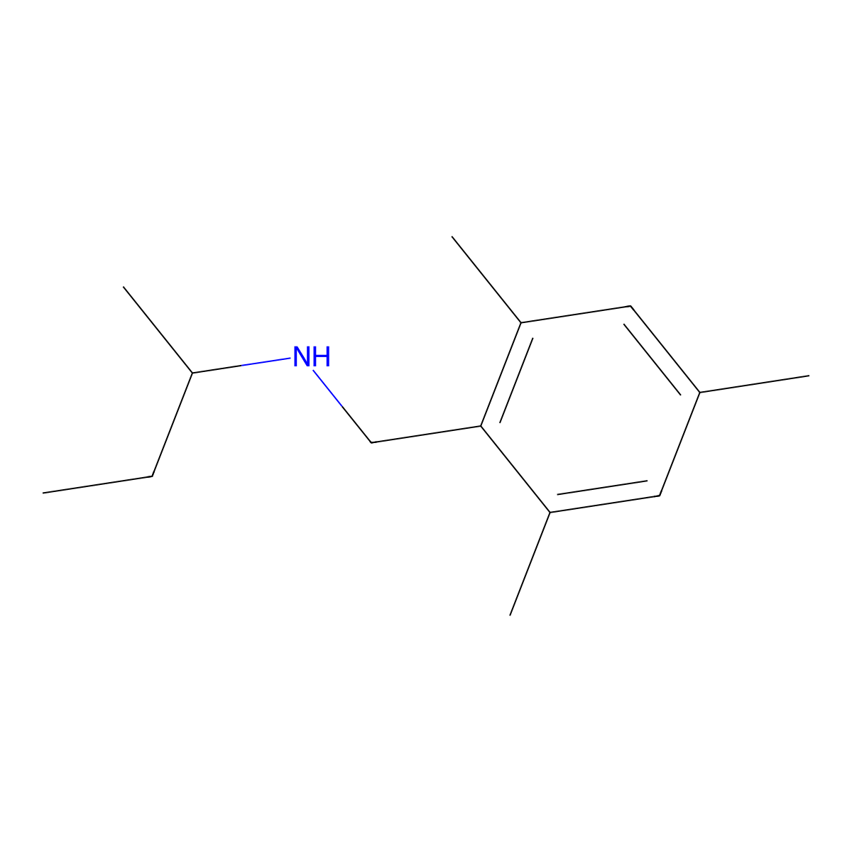 (Butan-2-yl)[(2,4,6-trimethylphenyl)methyl]amine molecular structure, CAS 1019604-89-7