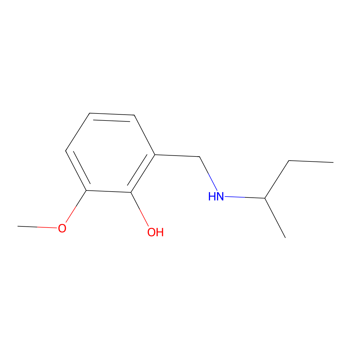 2-{[(Butan-2-yl)amino]methyl}-6-methoxyphenol molecular structure, CAS 1019605-18-5