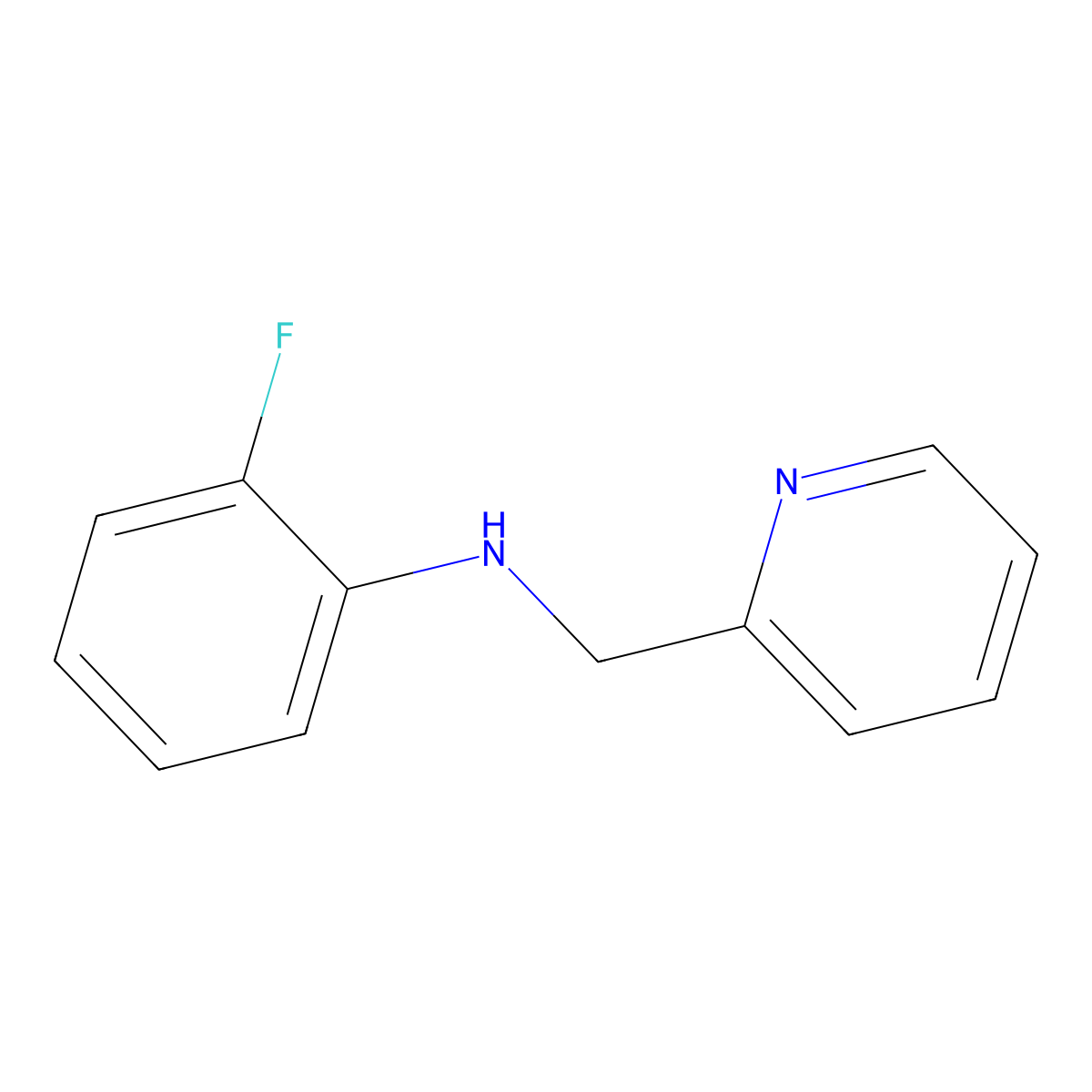 2-fluoro-N-[(pyridin-2-yl)methyl]aniline molecular structure, CAS 1019605-70-9