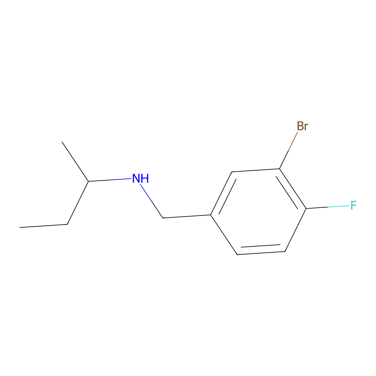 [(3-Bromo-4-fluorophenyl)methyl](butan-2-yl)amine molecular structure, CAS 1019605-75-4