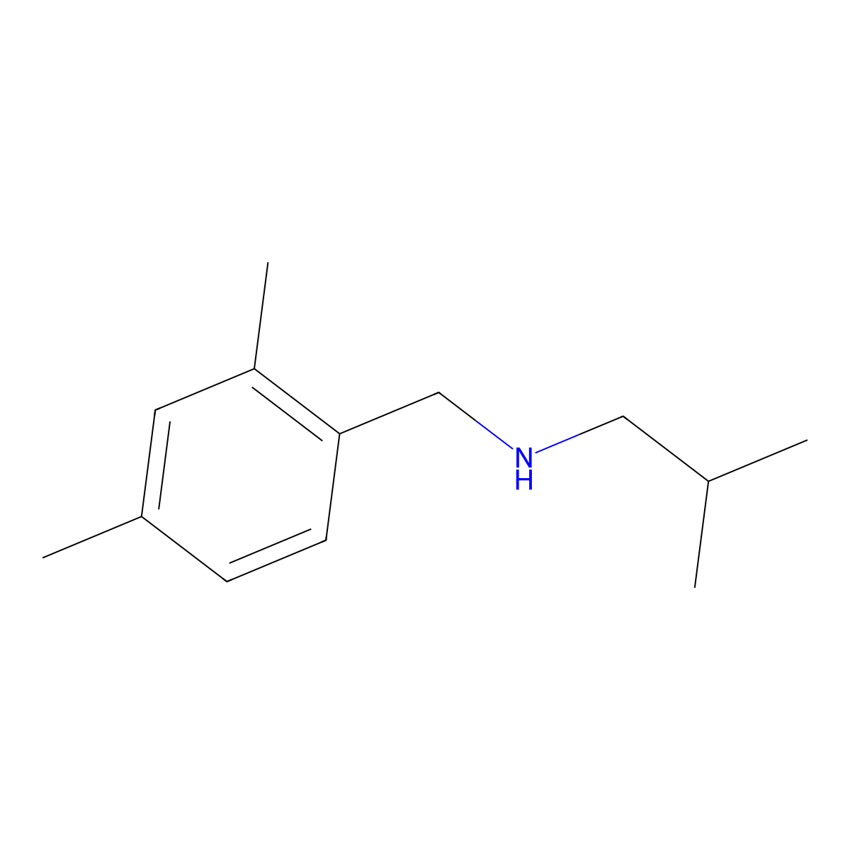 [(2,4-Dimethylphenyl)methyl](2-methylpropyl)amine molecular structure, CAS 1019606-02-0