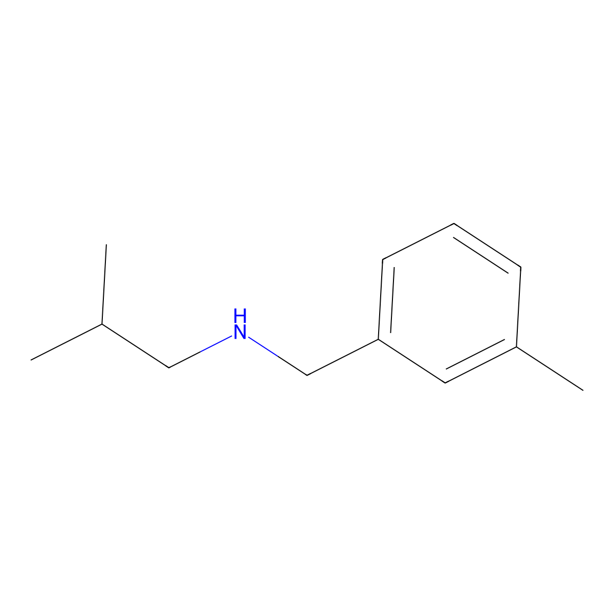 ((3-Methylphenyl)methyl)(2-methylpropyl)amine molecular structure, CAS 1019606-15-5
