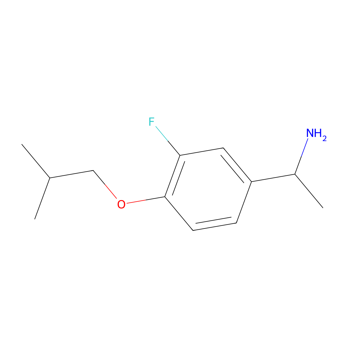 1-(3-Fluoro-4-isobutoxy-phenyl)-ethylamine molecular structure, CAS 1019607-21-6
