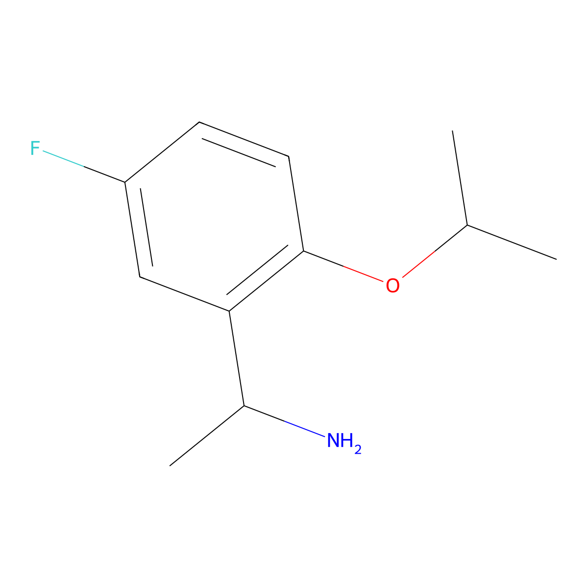 1-[5-Fluoro-2-(propan-2-yloxy)phenyl]ethan-1-amine molecular structure, CAS 1019607-45-4