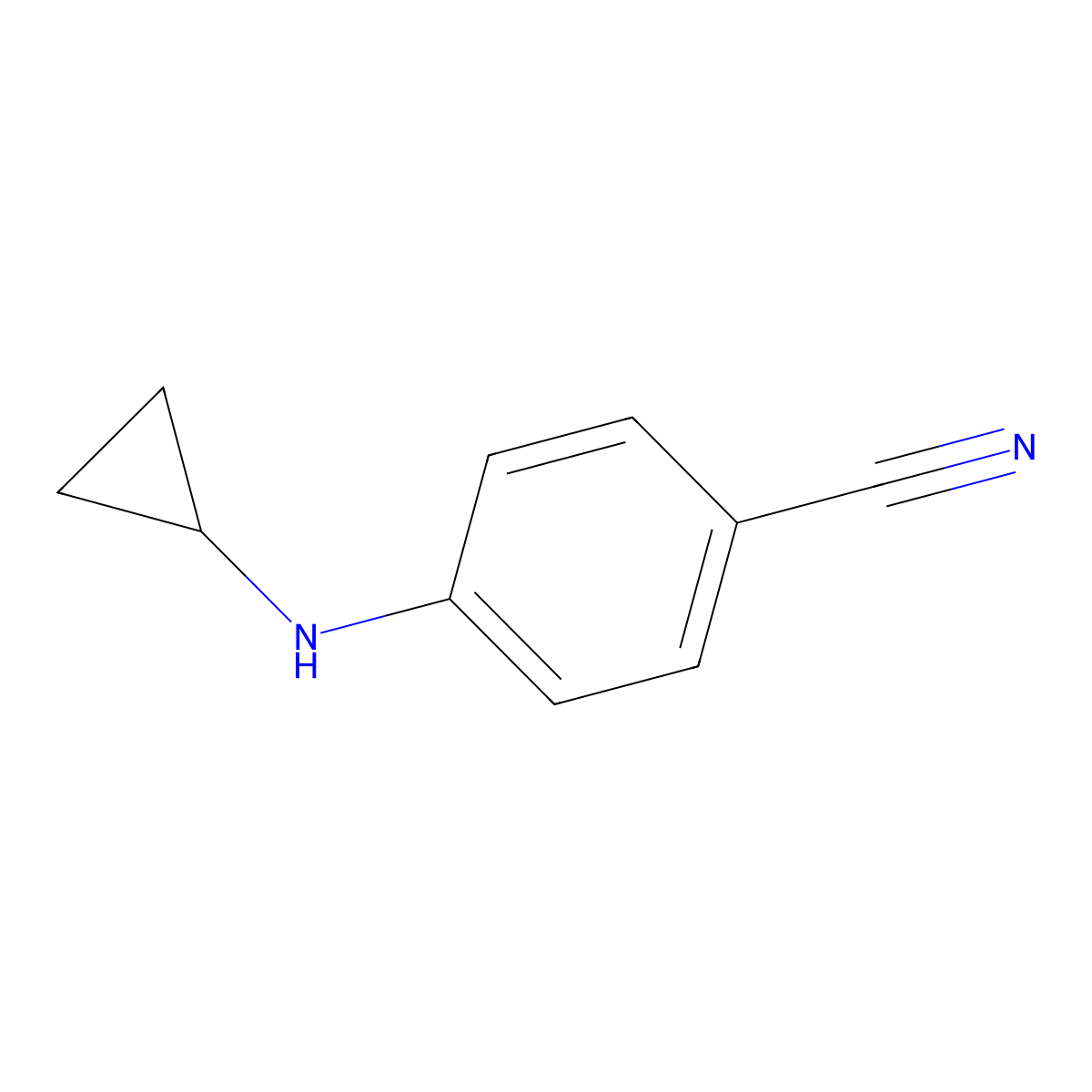 4-(Cyclopropylamino)benzonitrile molecular structure, CAS 1019607-55-6