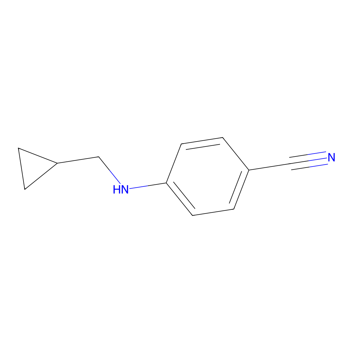 4-[(Cyclopropylmethyl)amino]benzonitrile molecular structure, CAS 1019607-58-9