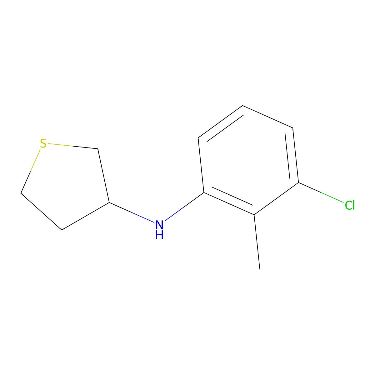 N-(3-chloro-2-methylphenyl)thiolan-3-amine molecular structure, CAS 1019608-12-8