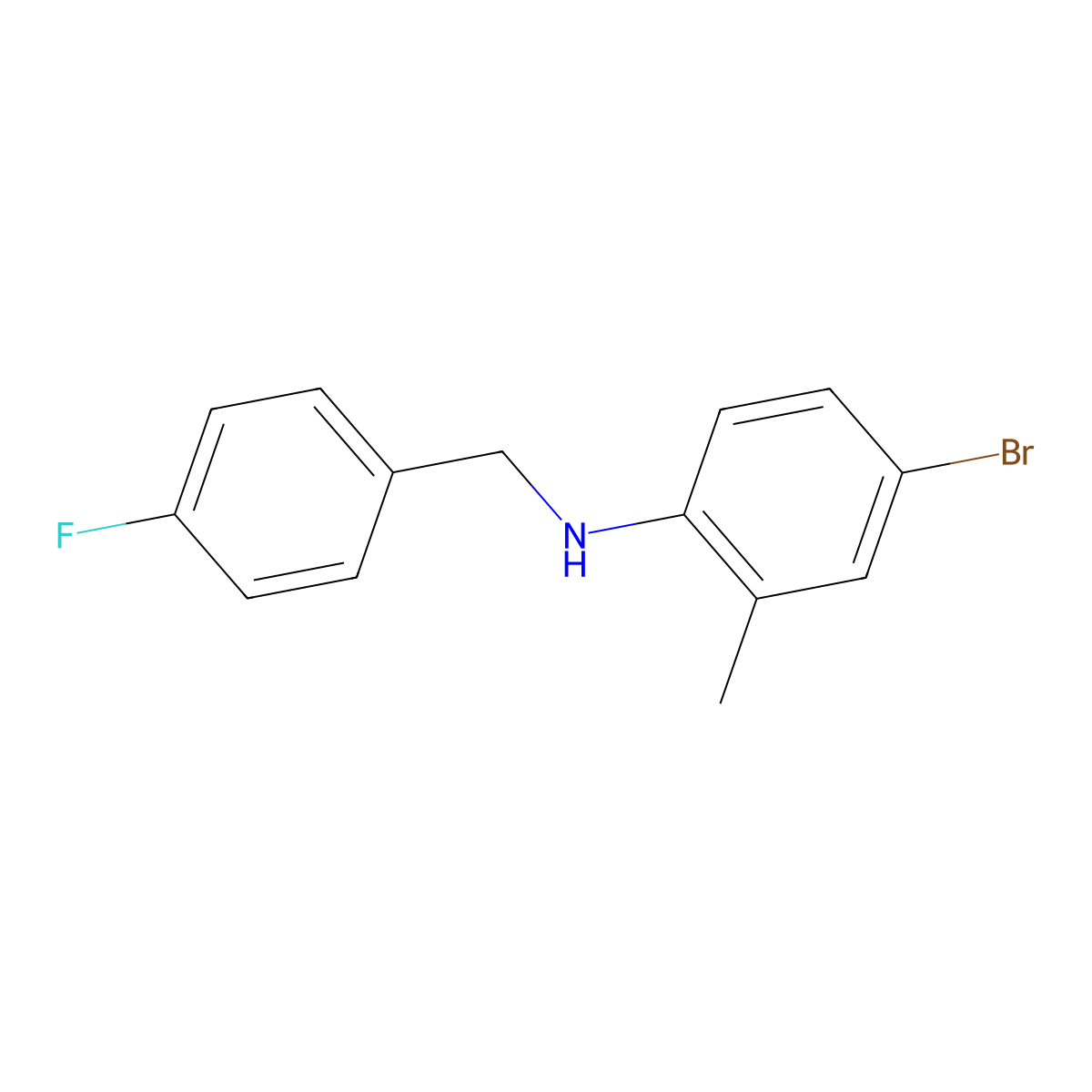 4-Bromo-N-(4-fluorobenzyl)-2-methylaniline molecular structure, CAS 1019608-54-8