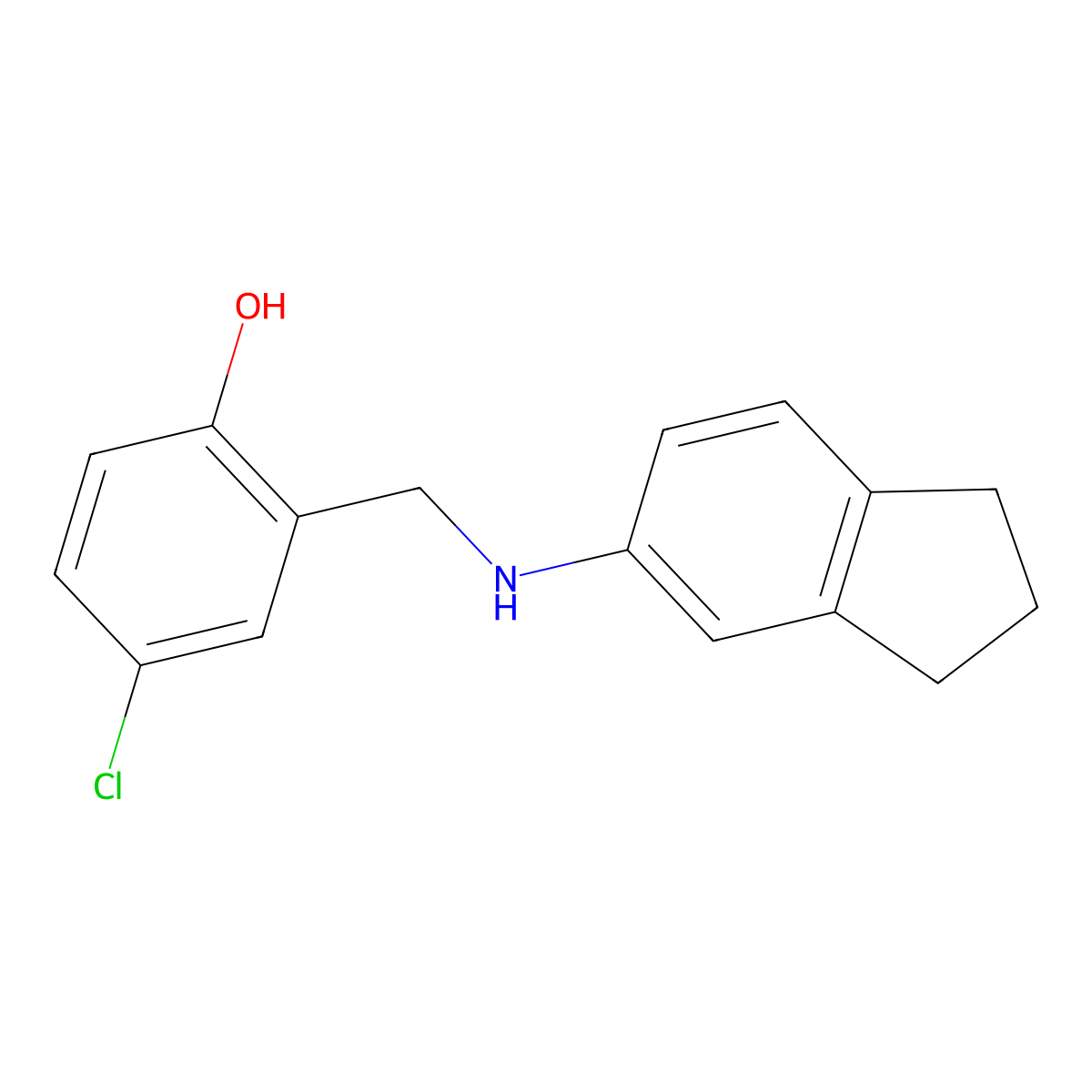 4-chloro-2-[(2,3-dihydro-1H-inden-5-ylamino)methyl]phenol molecular structure, CAS 1019608-91-3