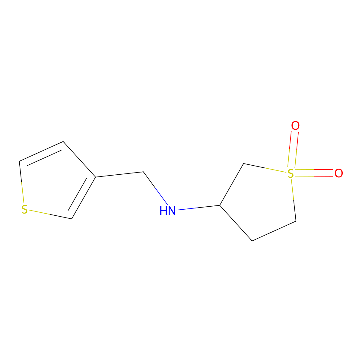 3-((Thiophen-3-ylmethyl)amino)tetrahydrothiophene 1,1-dioxide molecular structure, CAS 1019609-58-5