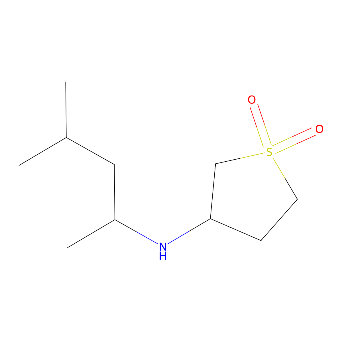 3-[(4-Methylpentan-2-yl)amino]-1lambda6-thiolane-1,1-dione molecular structure, CAS 1019609-74-5