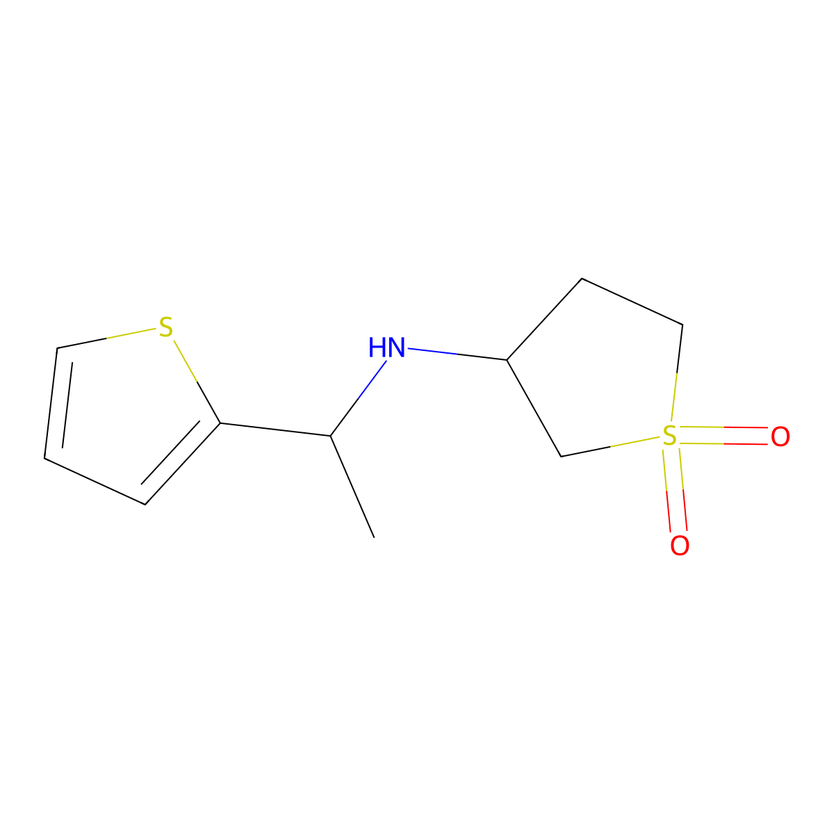 3-{[1-(Thiophen-2-yl)ethyl]amino}-1lambda6-thiolane-1,1-dione molecular structure, CAS 1019609-79-0