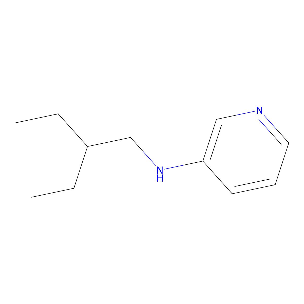 N-(2-ethylbutyl)pyridin-3-amine molecular structure, CAS 1019610-14-0