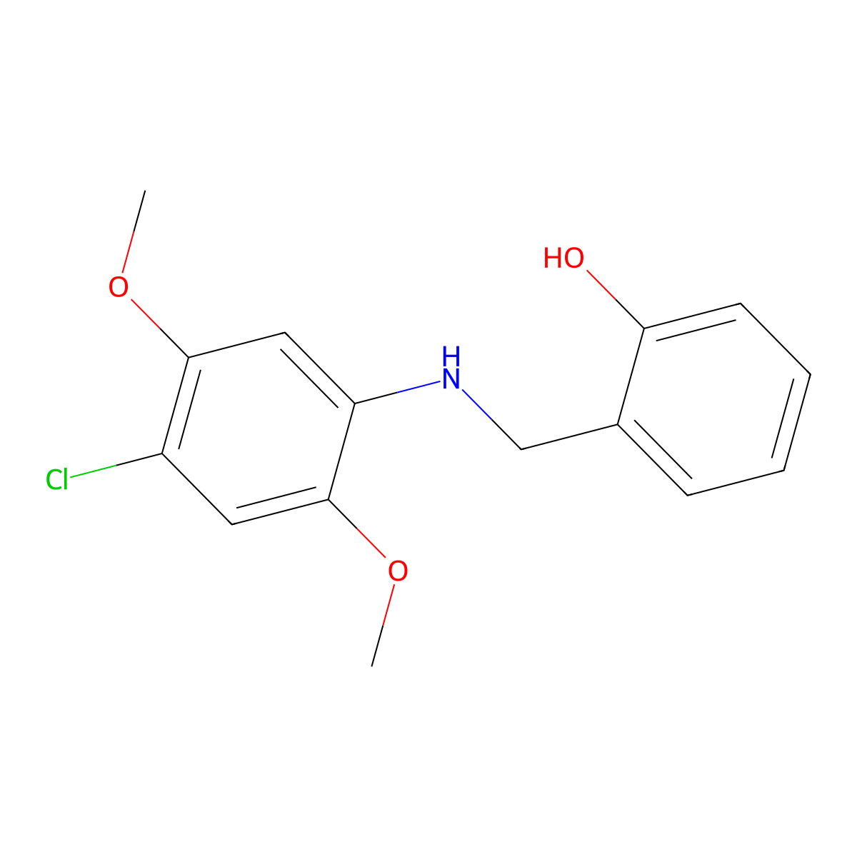 2-{[(4-Chloro-2,5-dimethoxyphenyl)amino]methyl}phenol molecular structure, CAS 1019610-63-9