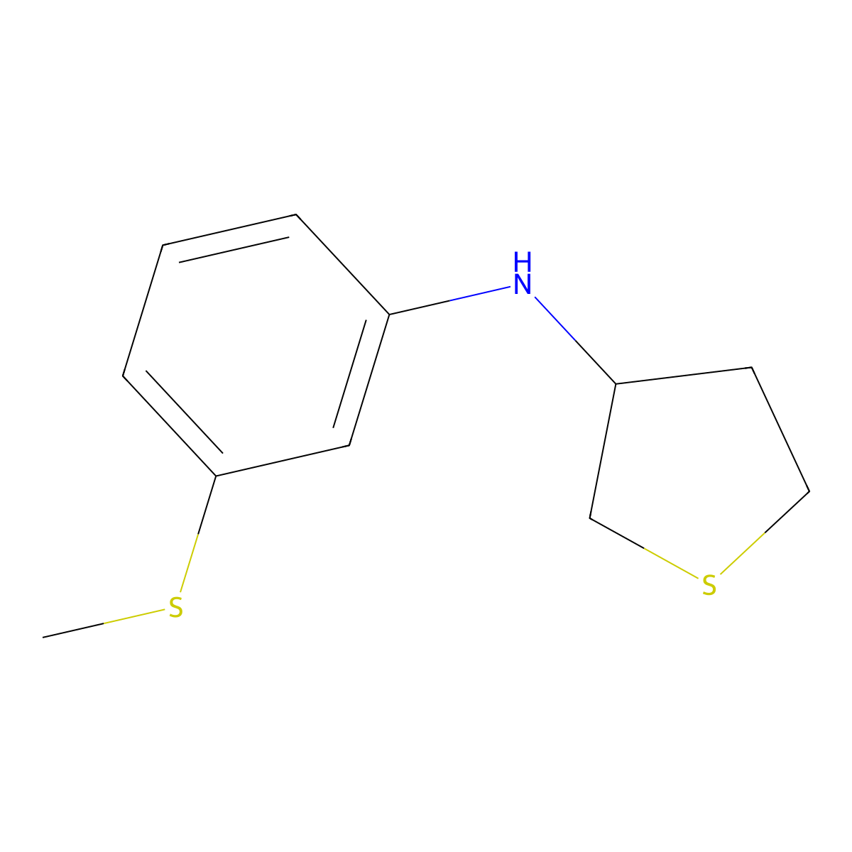 N-[3-(methylsulfanyl)phenyl]thiolan-3-amine molecular structure, CAS 1019610-93-5