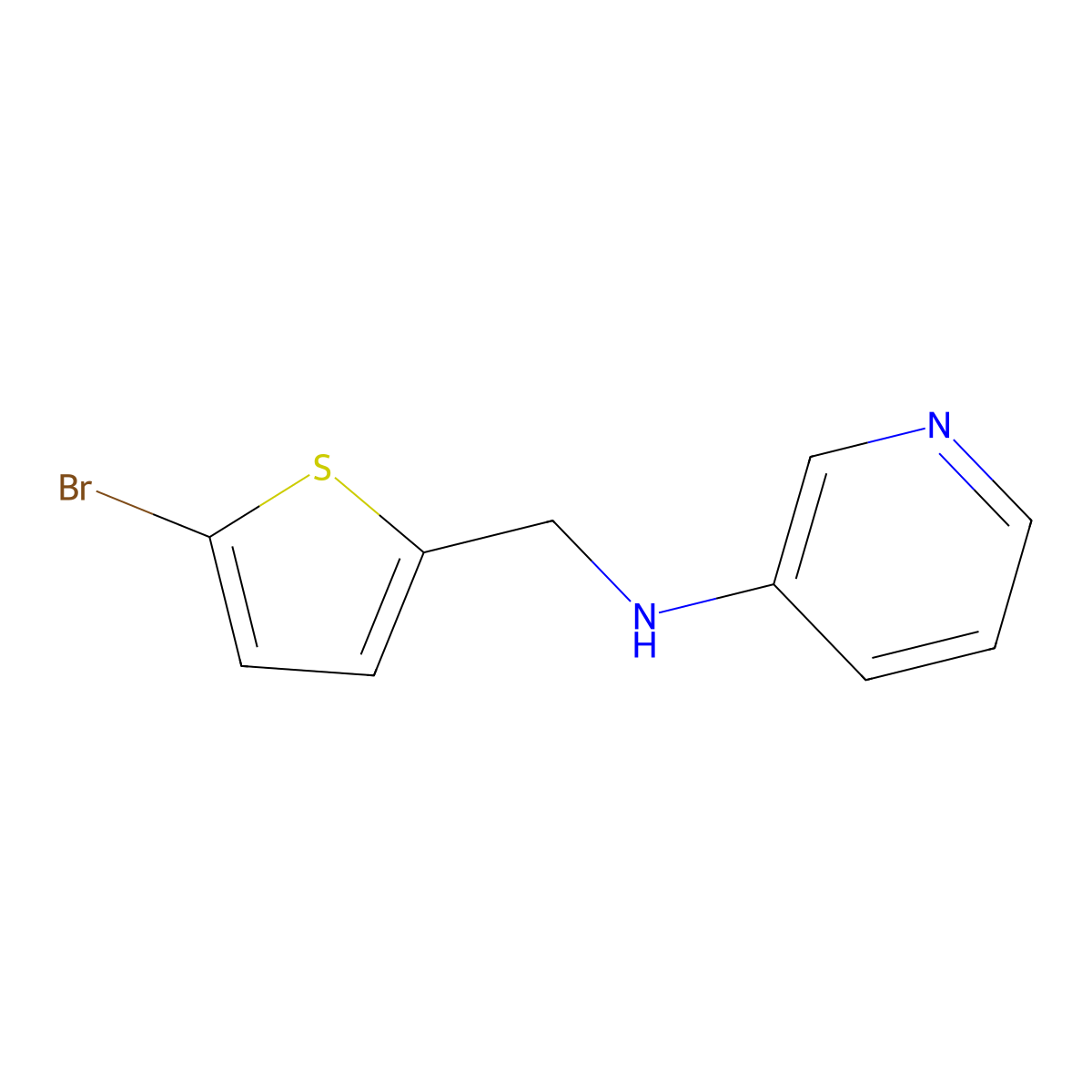 N-[(5-bromothiophen-2-yl)methyl]pyridin-3-amine molecular structure, CAS 1019611-03-0
