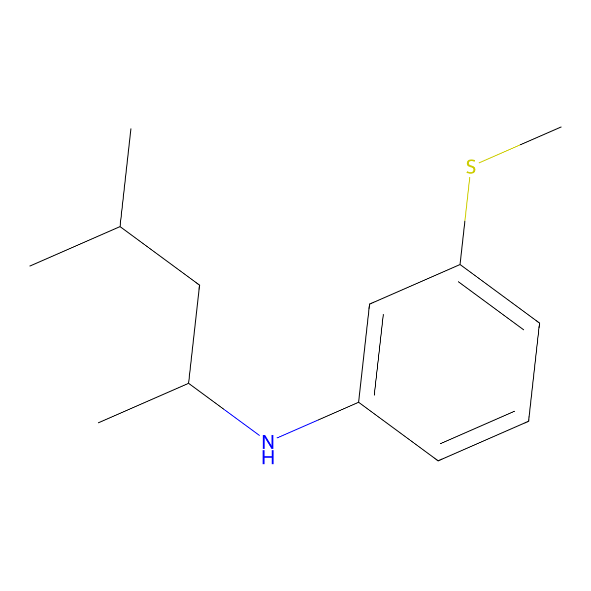 N-(4-Methylpentan-2-YL)-3-(methylsulfanyl)aniline molecular structure, CAS 1019611-11-0