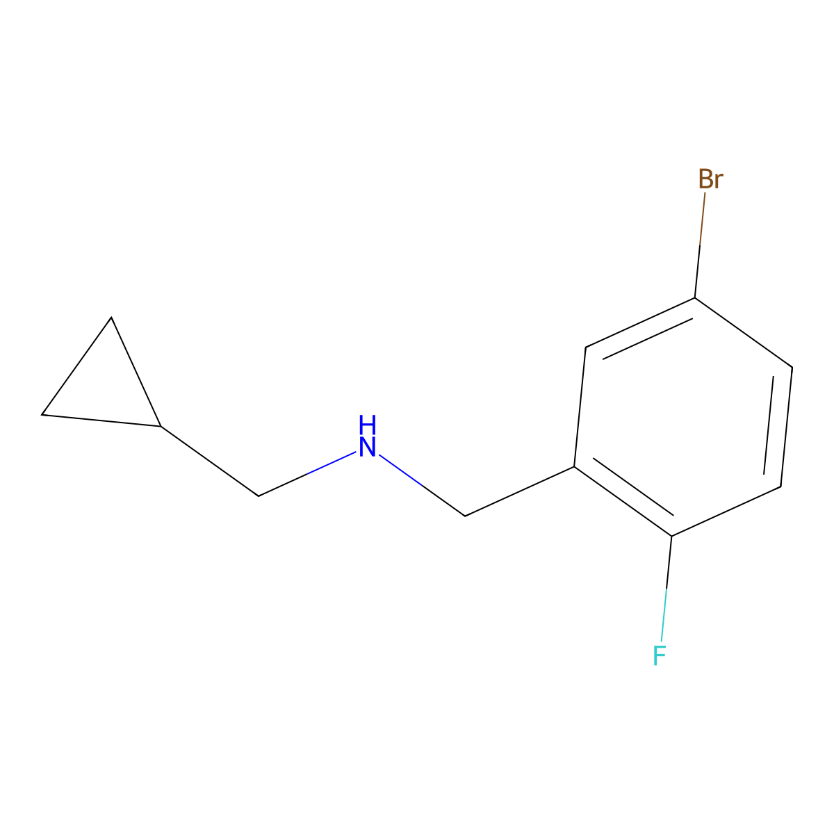 [(5-Bromo-2-fluorophenyl)methyl](cyclopropylmethyl)amine molecular structure, CAS 1019611-21-2