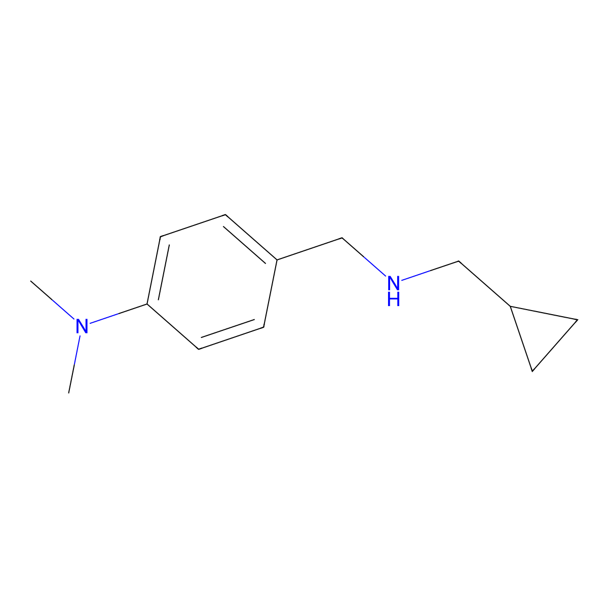 4-{[(cyclopropylmethyl)amino]methyl}-N,N-dimethylaniline molecular structure, CAS 1019611-27-8