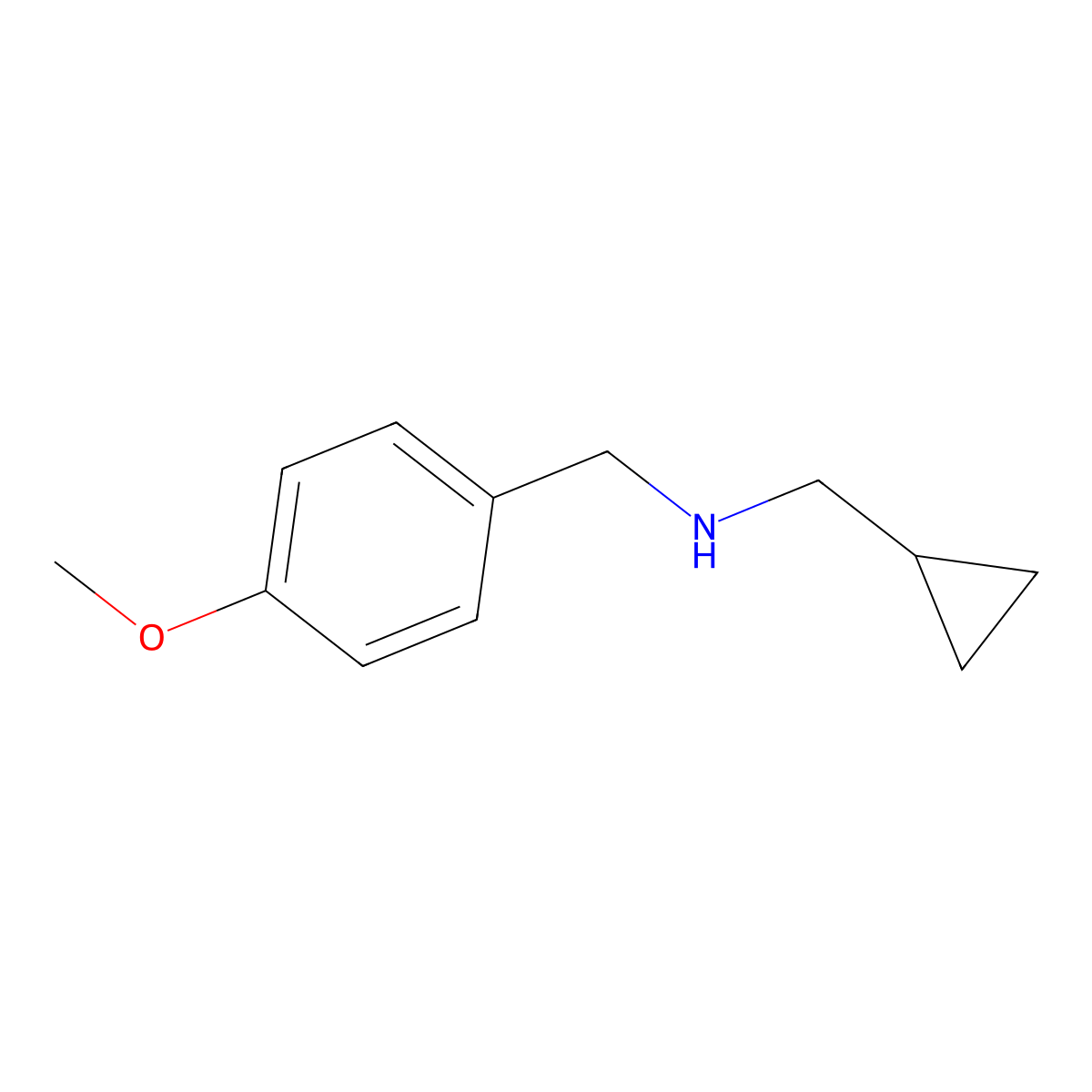 (Cyclopropylmethyl)[(4-methoxyphenyl)methyl]amine molecular structure, CAS 1019611-33-6