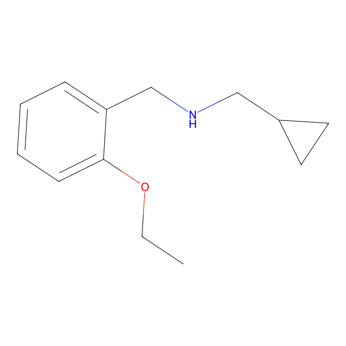 (Cyclopropylmethyl)[(2-ethoxyphenyl)methyl]amine molecular structure, CAS 1019611-39-2