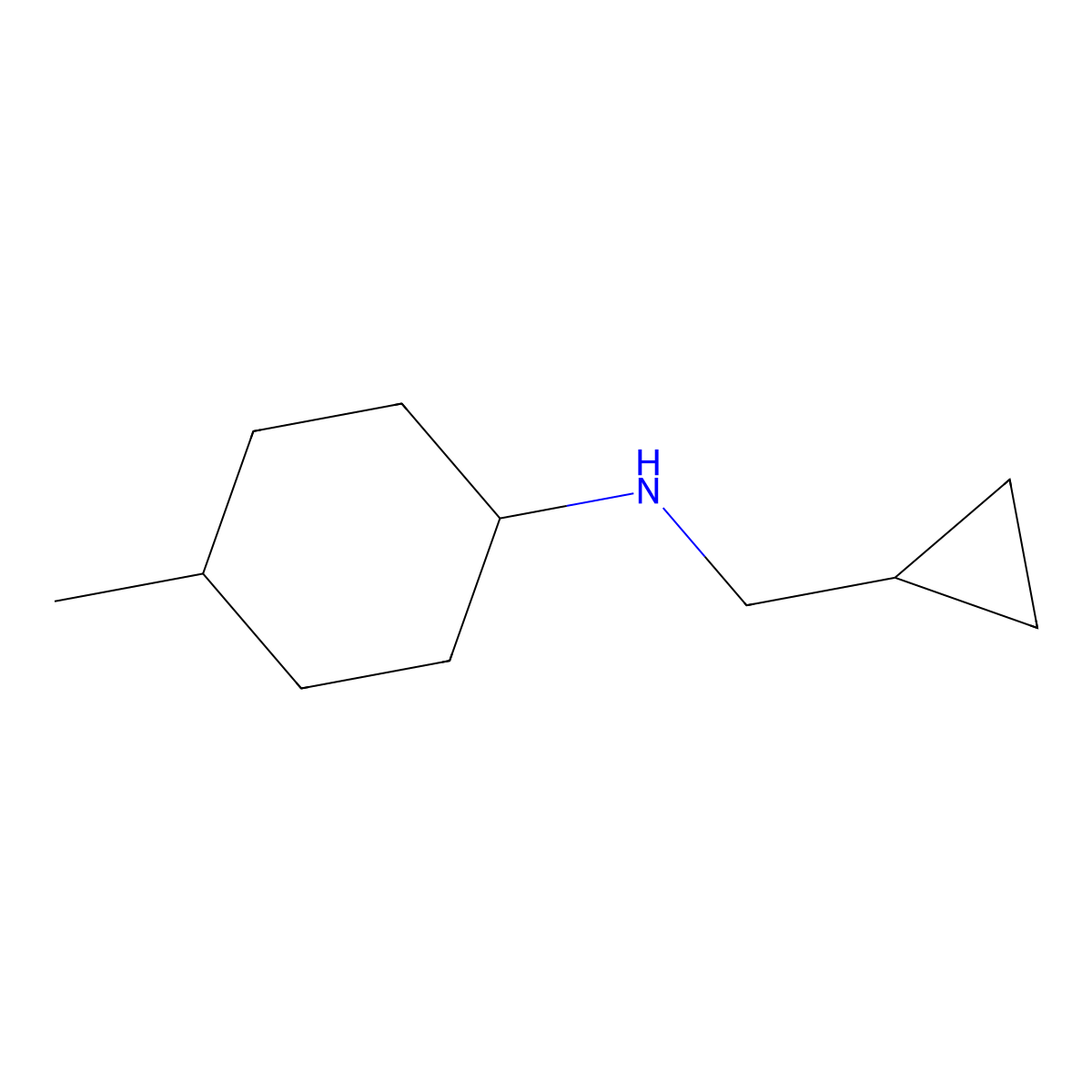 N-(cyclopropylmethyl)-4-methylcyclohexan-1-amine molecular structure, CAS 1019611-50-7