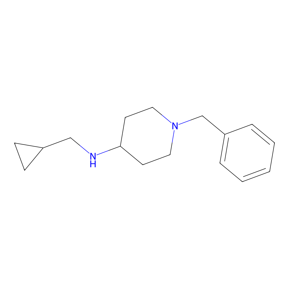1-benzyl-N-(cyclopropylmethyl)piperidin-4-amine molecular structure, CAS 1019611-53-0