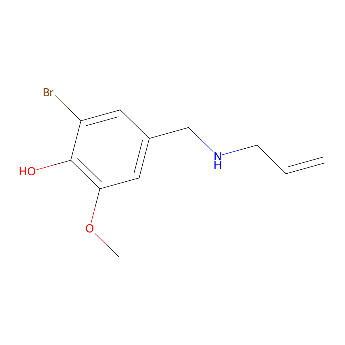 2-Bromo-6-methoxy-4-{[(prop-2-en-1-yl)amino]methyl}phenol molecular structure, CAS 1019611-88-1