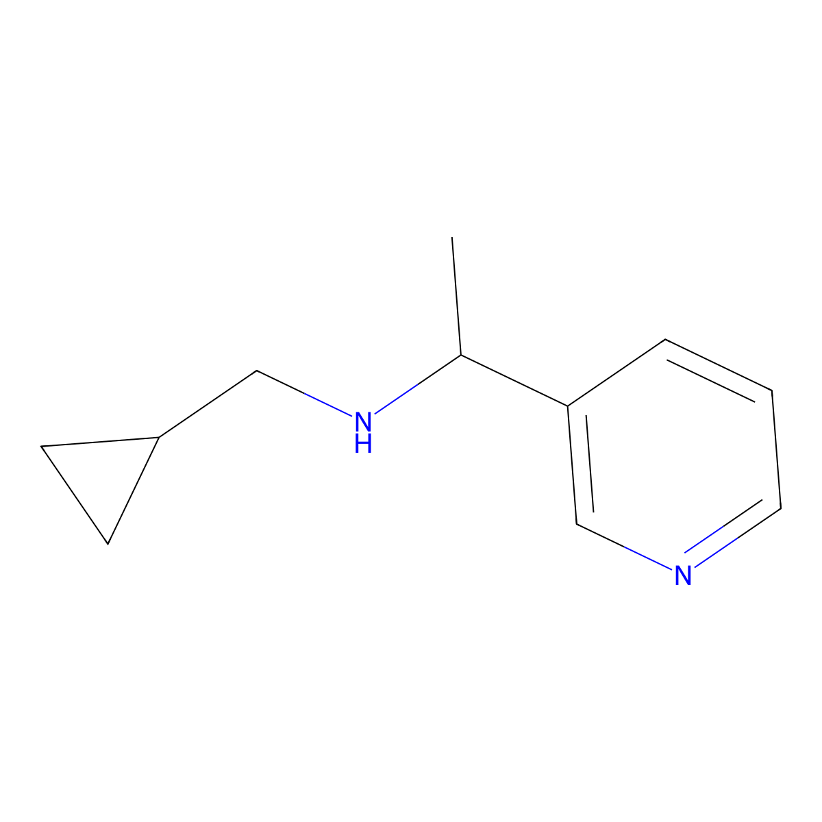 (Cyclopropylmethyl)[1-(pyridin-3-YL)ethyl]amine molecular structure, CAS 1019611-92-7