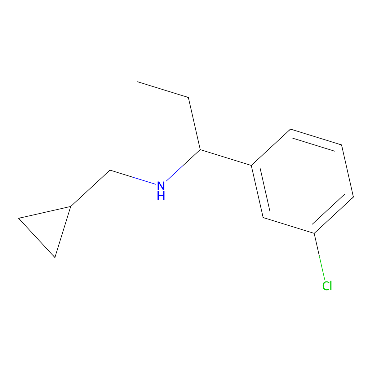 [1-(3-Chlorophenyl)propyl](cyclopropylmethyl)amine molecular structure, CAS 1019612-01-1
