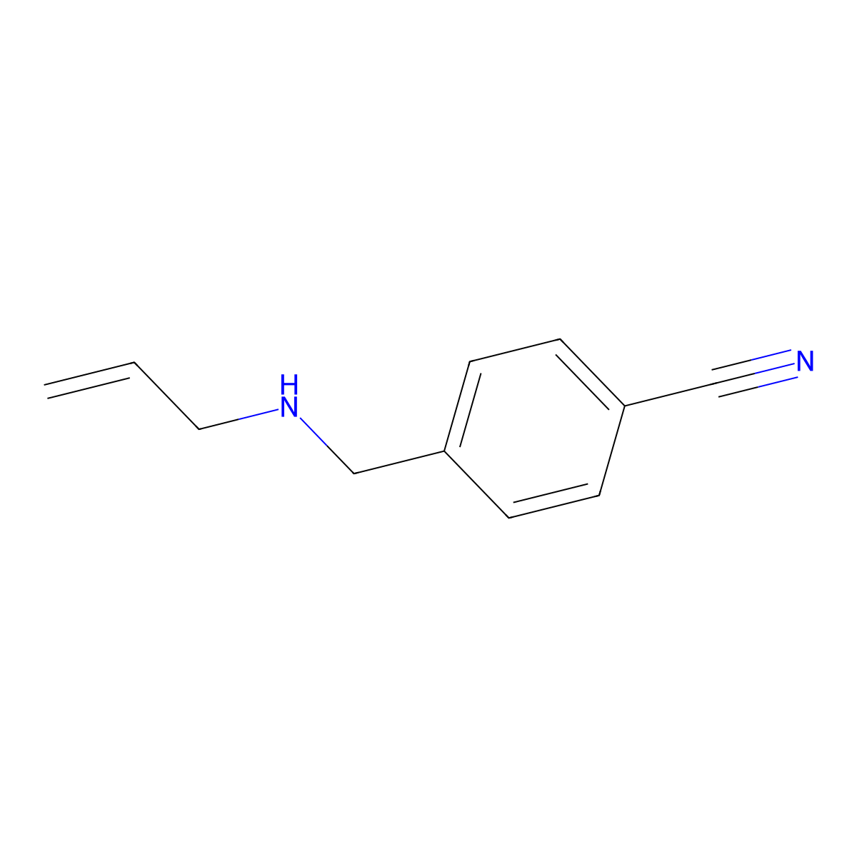 4-{[(Prop-2-en-1-yl)amino]methyl}benzonitrile molecular structure, CAS 1019612-33-9