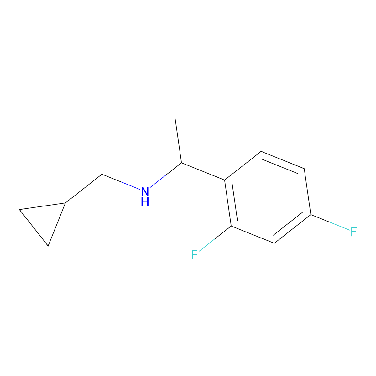 (Cyclopropylmethyl)[1-(2,4-difluorophenyl)ethyl]amine molecular structure, CAS 1019612-34-0