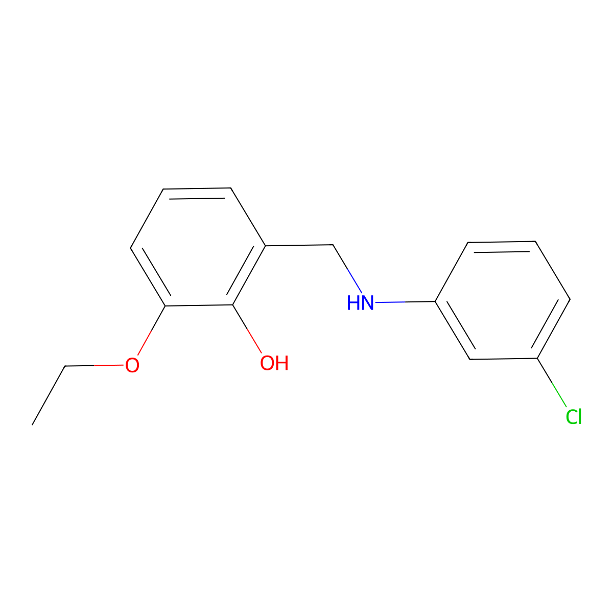 2-{[(3-Chlorophenyl)amino]methyl}-6-ethoxyphenol molecular structure, CAS 1019612-89-5