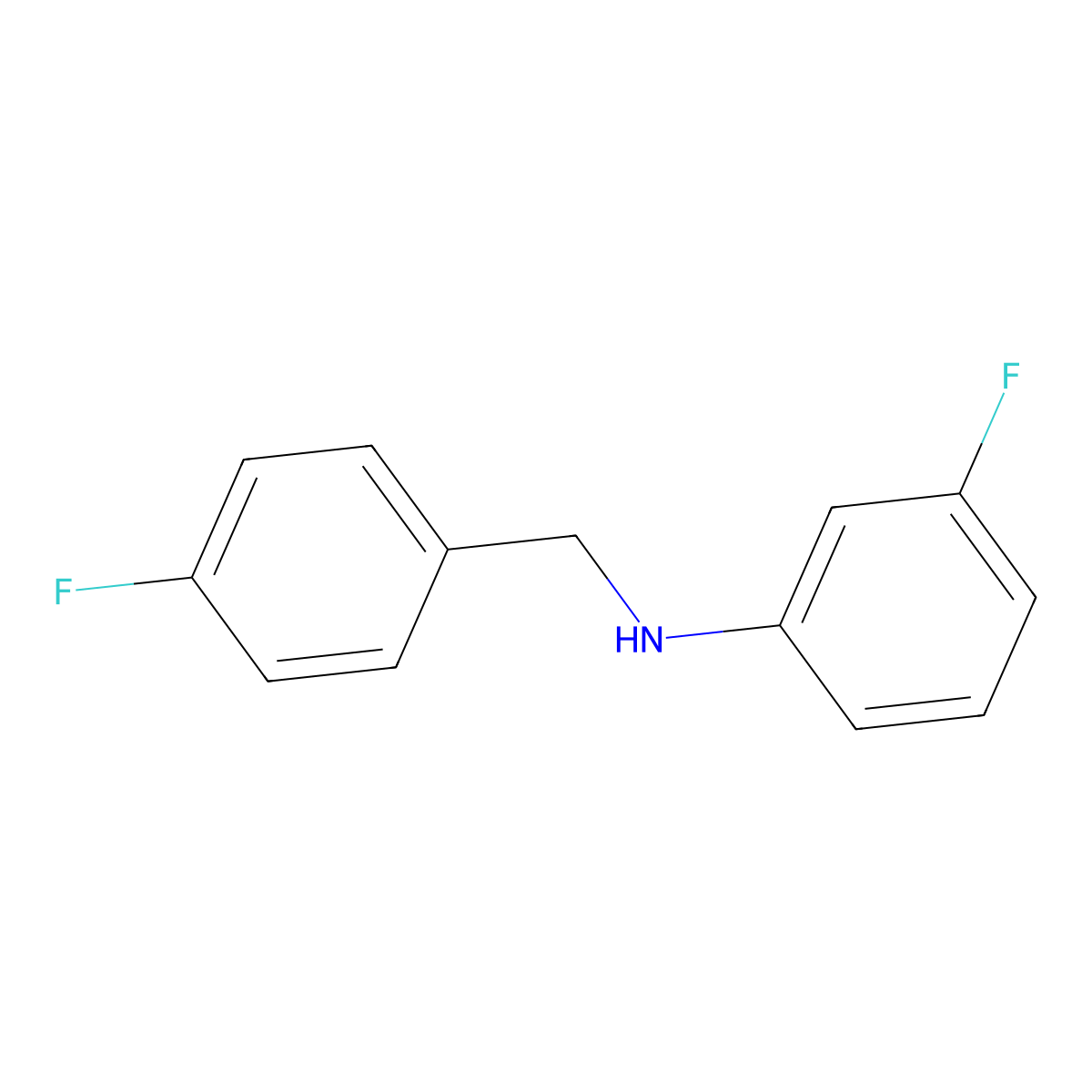 3-Fluoro-N-(4-fluorobenzyl)aniline molecular structure, CAS 1019613-18-3