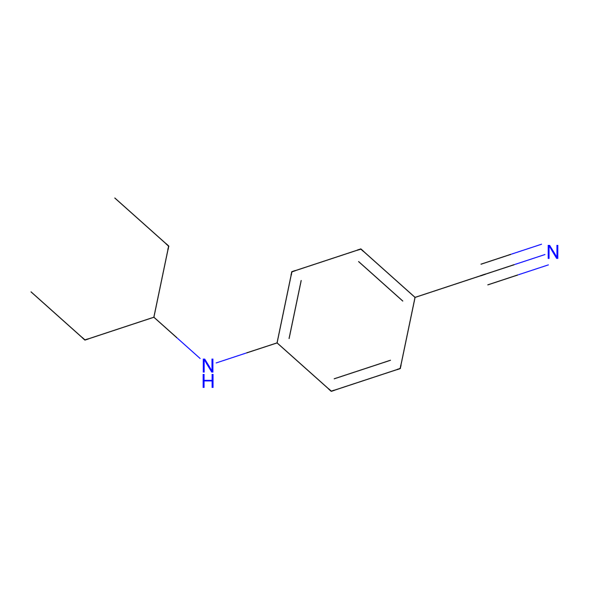4-[(Pentan-3-yl)amino]benzonitrile molecular structure, CAS 1019613-25-2