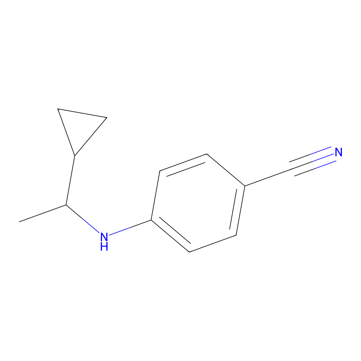 4-[(1-Cyclopropylethyl)amino]benzonitrile molecular structure, CAS 1019613-27-4